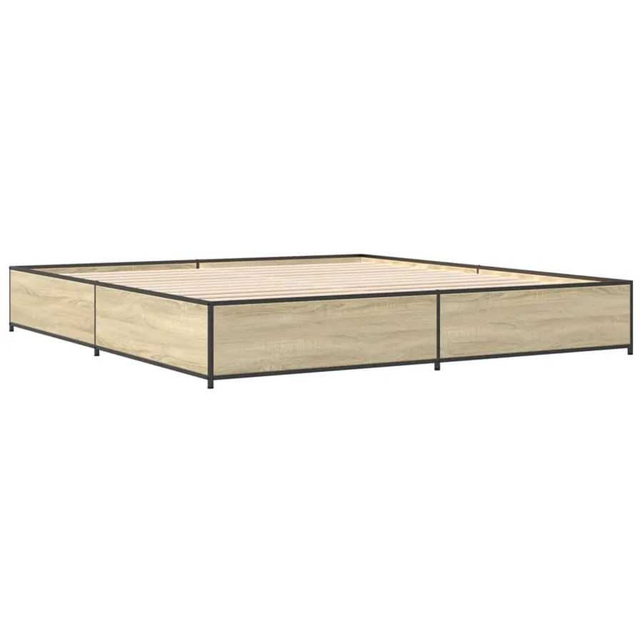 Cadre de lit sans matelas chêne sonoma 200x200 cm - 6