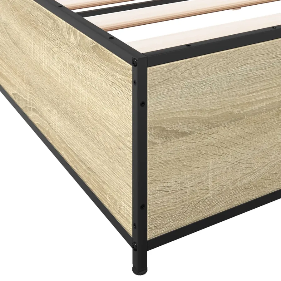 Cadre de lit sans matelas chêne sonoma 200x200 cm - 7