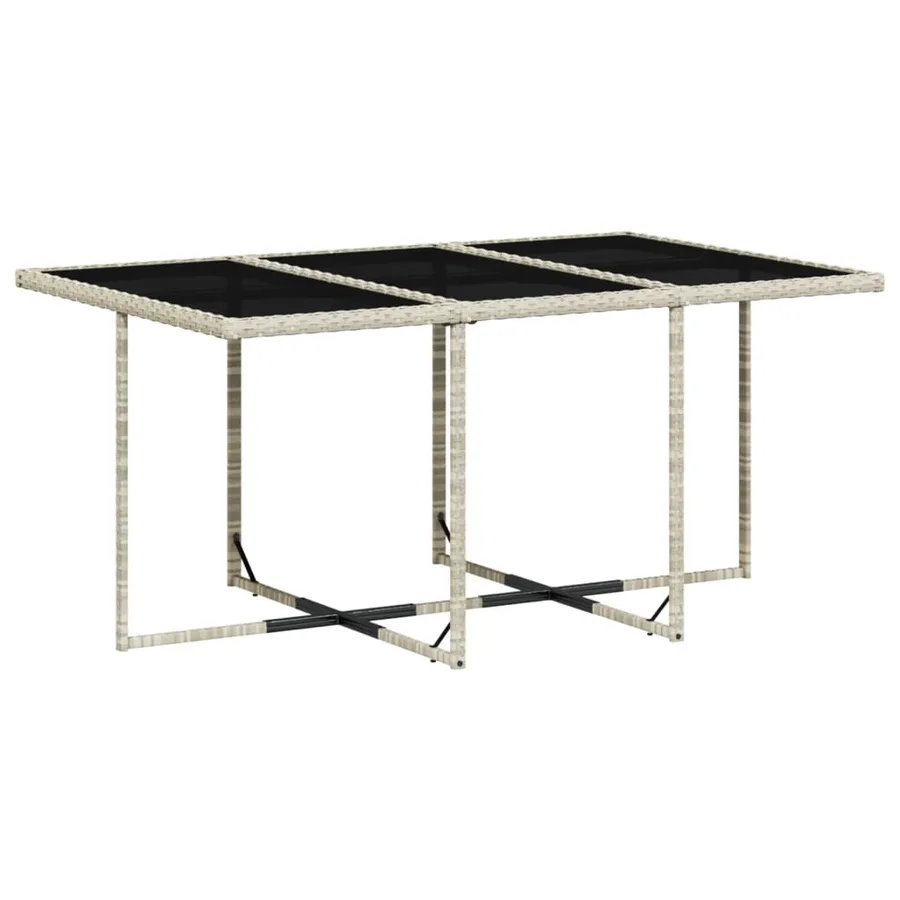 Ensemble à manger de jardin et coussins 7 pcs gris clair rotin - 4