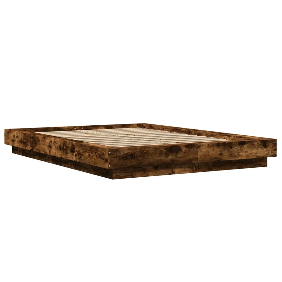 Cadre de lit sans matelas chêne fumé 140x190 cm - 3