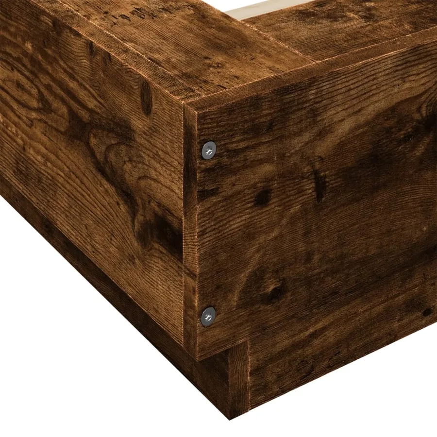 Cadre de lit sans matelas chêne fumé 140x190 cm - 7