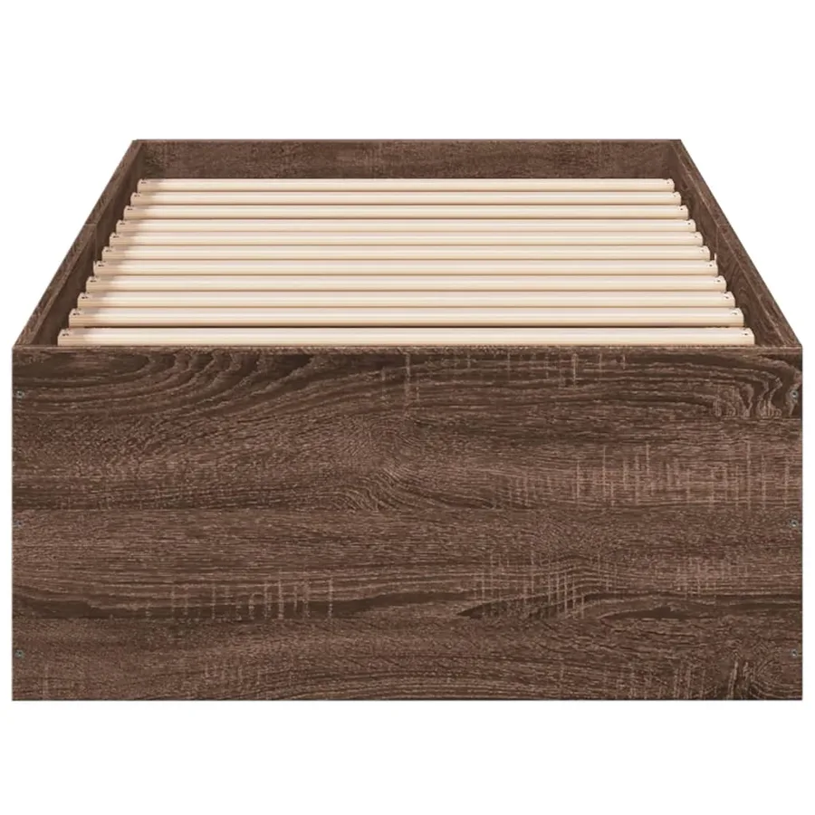 Cadre de lit sans matelas chêne marron 100x200 cm - 4