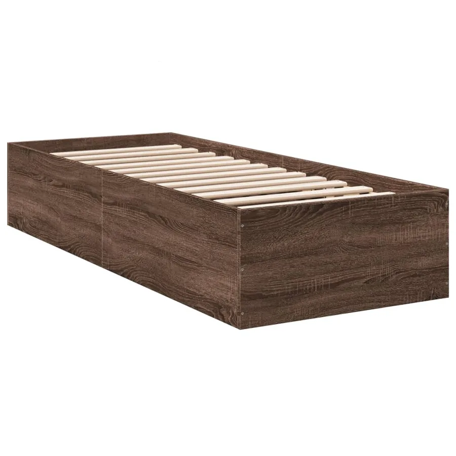 Cadre de lit sans matelas chêne marron 100x200 cm - 6