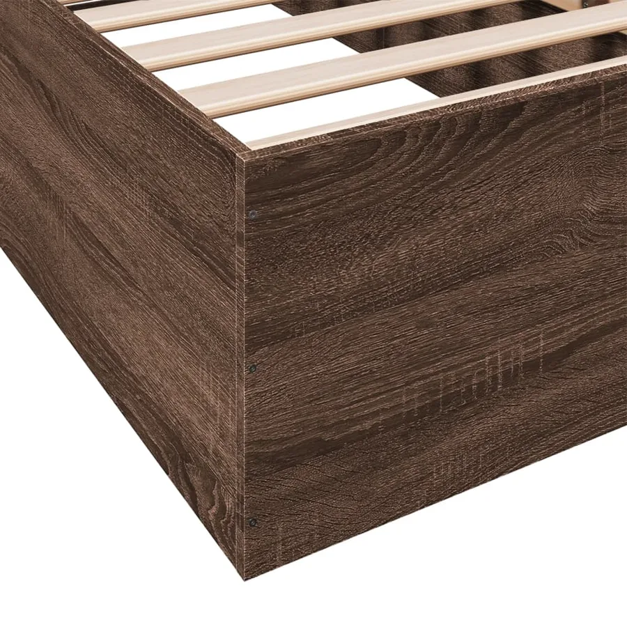 Cadre de lit sans matelas chêne marron 100x200 cm - 8