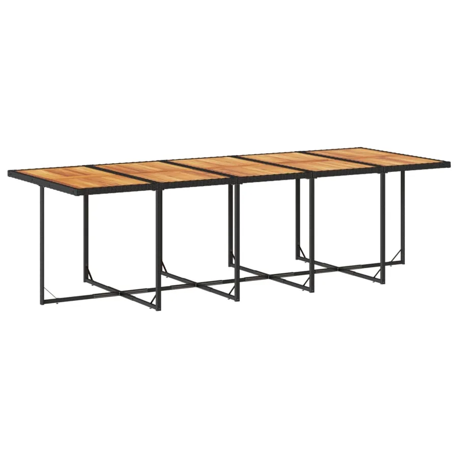 Ensemble à manger de jardin 13 pcs coussins noir résine tressée - 4