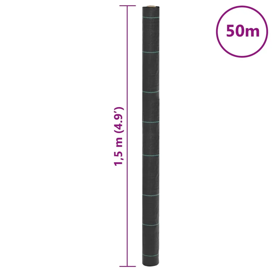Membrane anti-mauvaises herbes noir 1,5x50 m PP - 8
