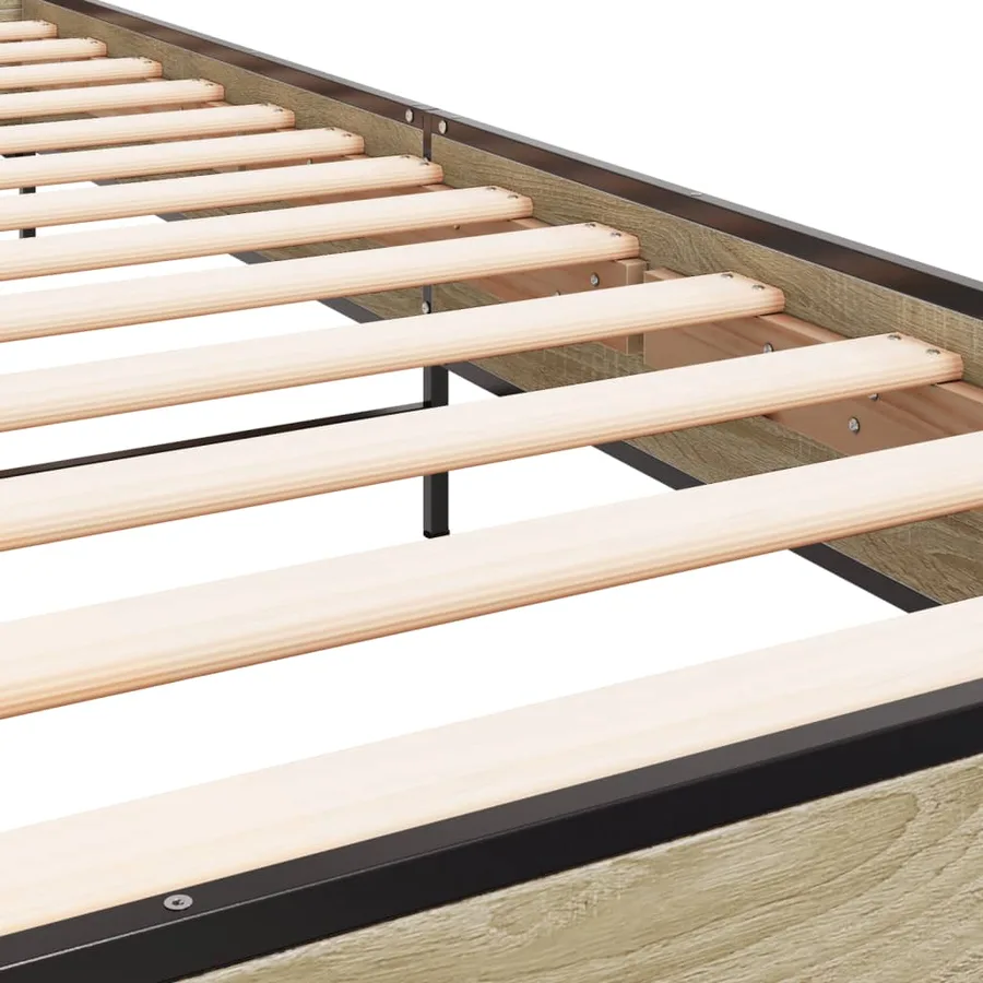Cadre de lit sans matelas chêne sonoma 90x200 cm - 7