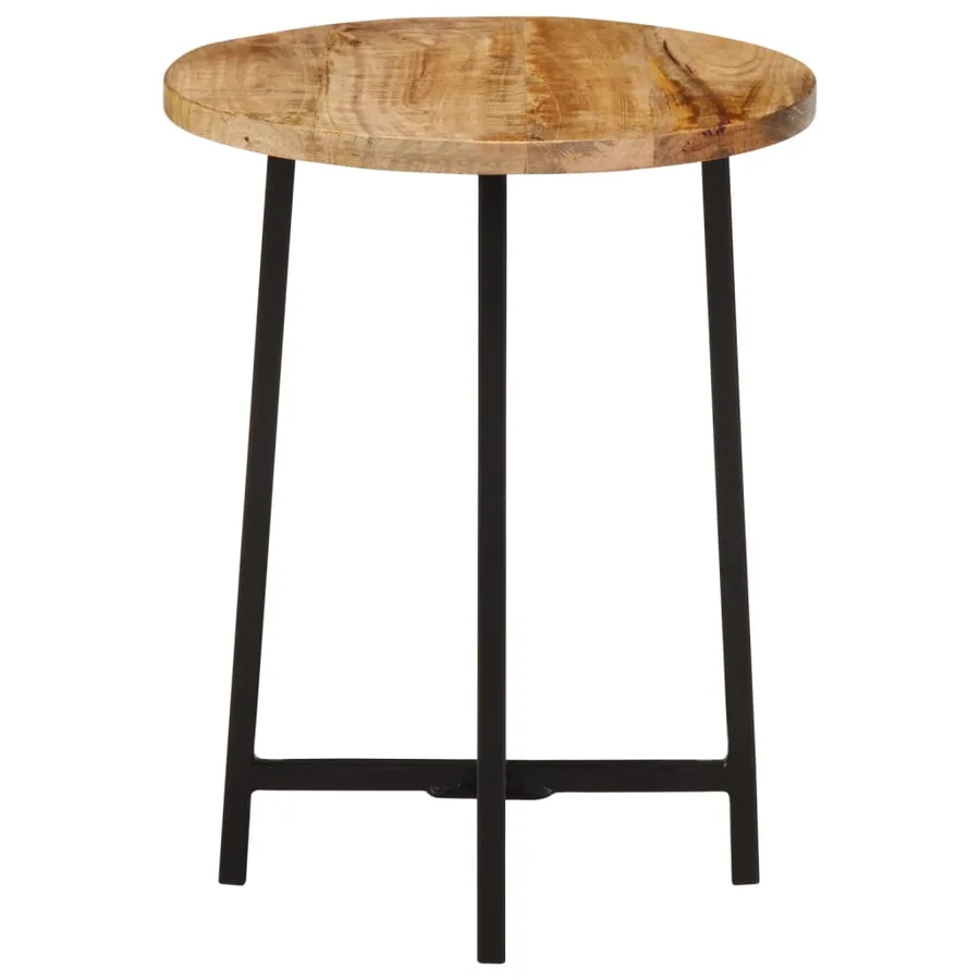 Table basse 35x35x45 cm bois de manguier solide et fer - 3