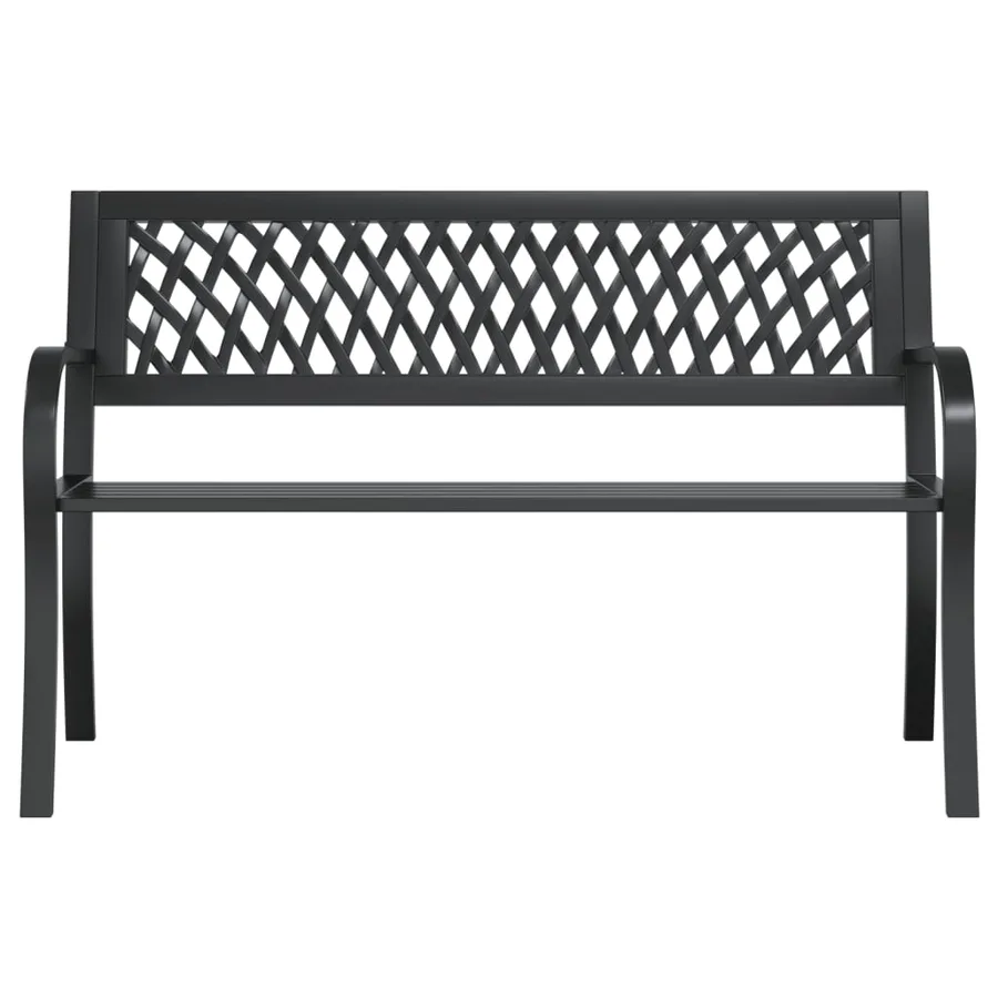 Banc de jardin Noir 120 cm Acier - 4