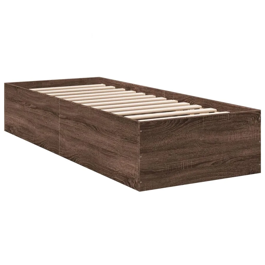 Cadre de lit sans matelas chêne marron 90x190 cm - 6