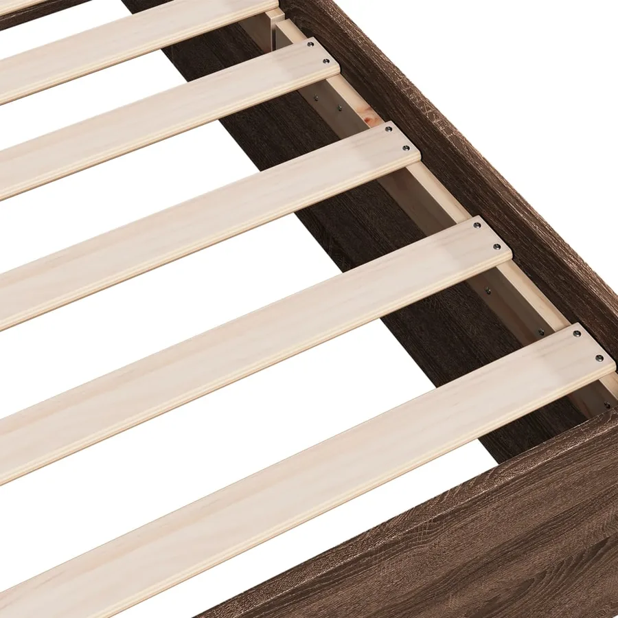 Cadre de lit sans matelas chêne marron 90x190 cm - 7