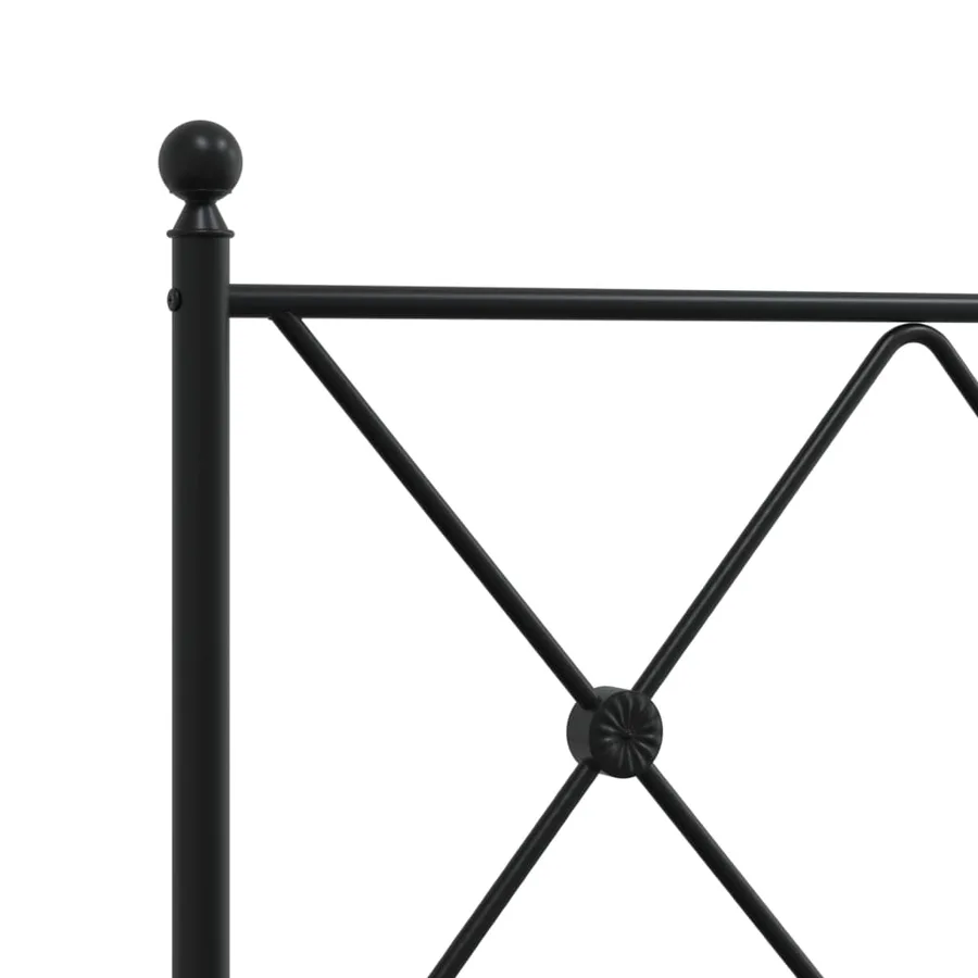 Cadre de lit métal sans matelas avec tête de lit noir 135x190cm - 7