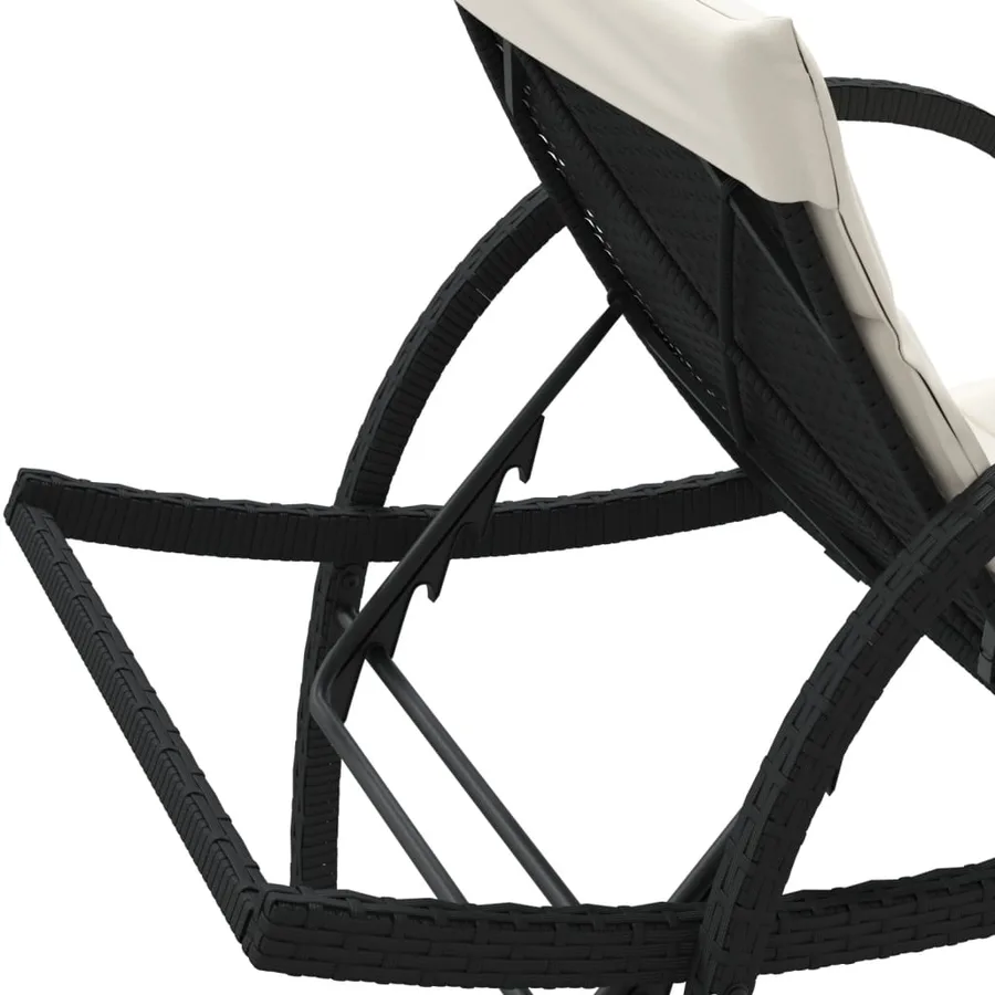 Chaises longues lot de 2 avec table noir résine tressée - 11