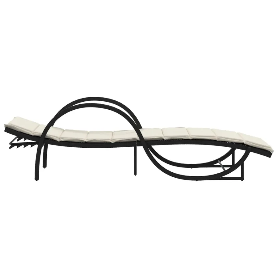Chaises longues lot de 2 avec table noir résine tressée - 6