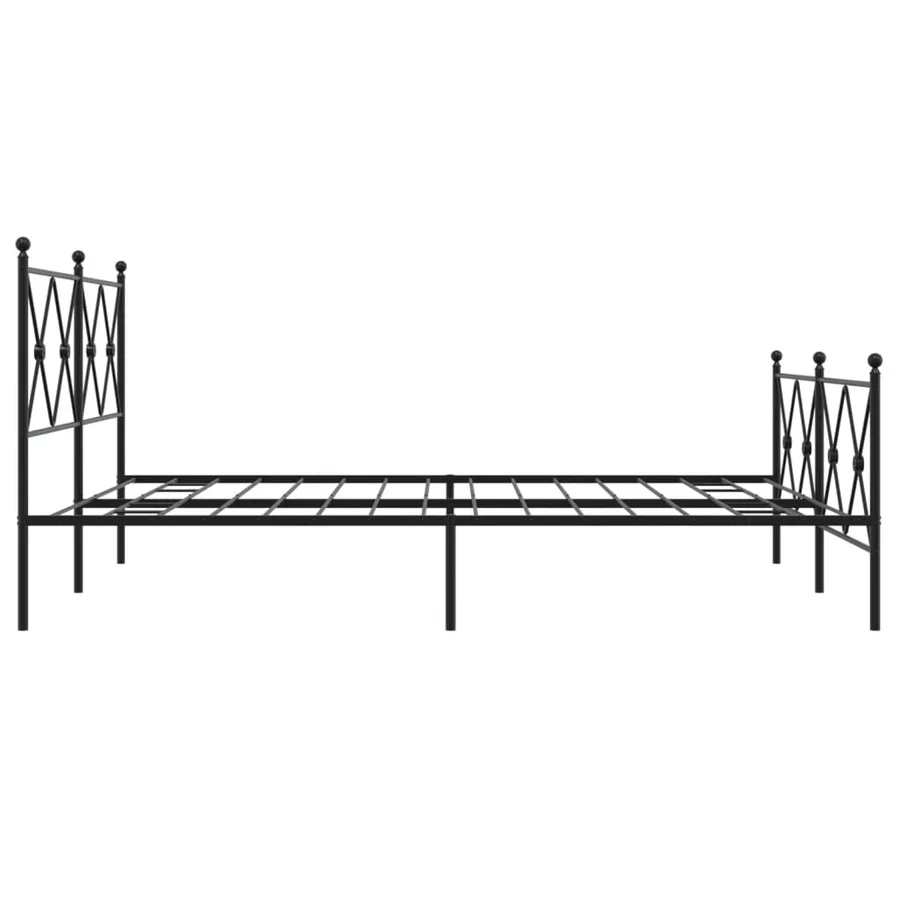 Cadre de lit métal sans matelas avec pied de lit noir 150x200cm - 5