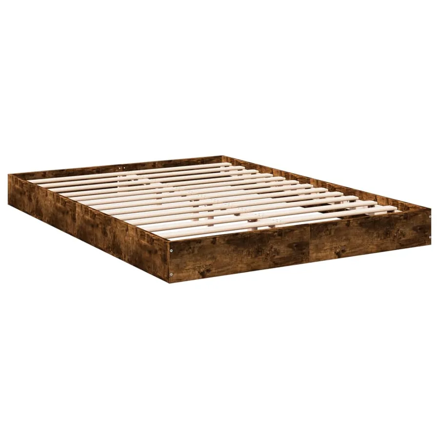 Cadre de lit sans matelas chêne fumé 140x200 cm bois ingénierie - 3