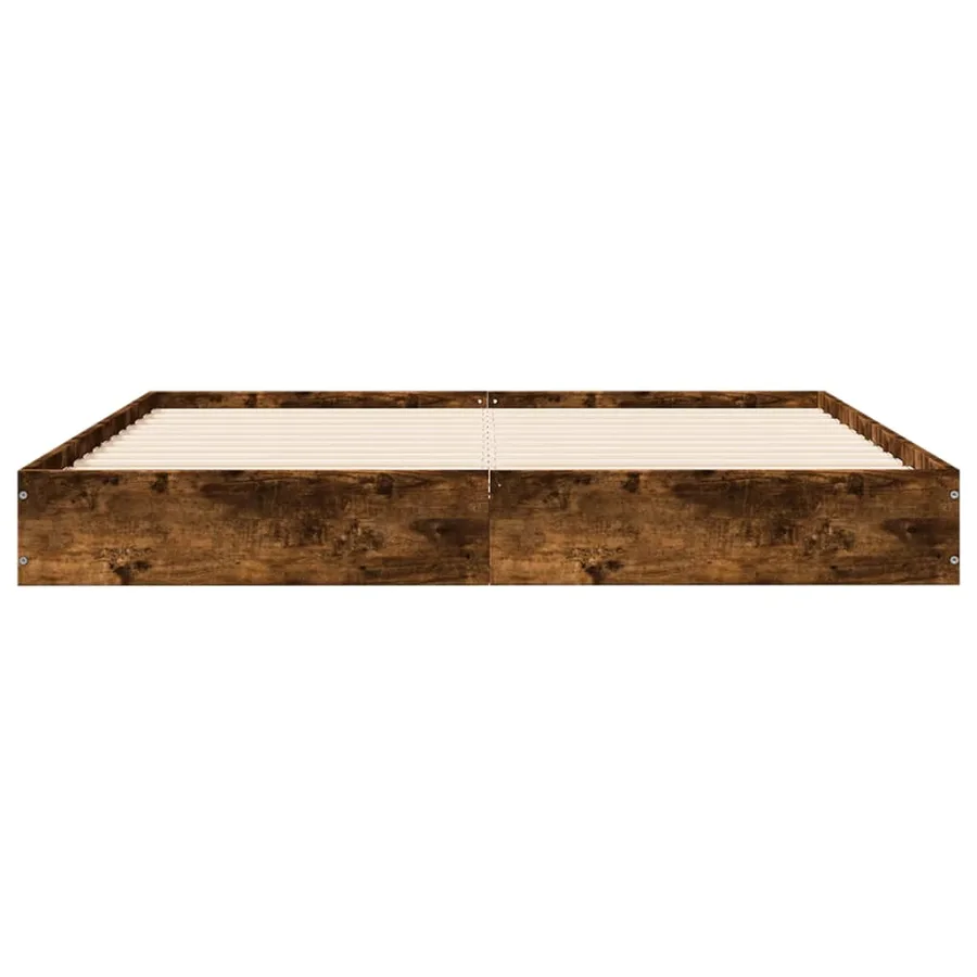 Cadre de lit sans matelas chêne fumé 140x200 cm bois ingénierie - 4