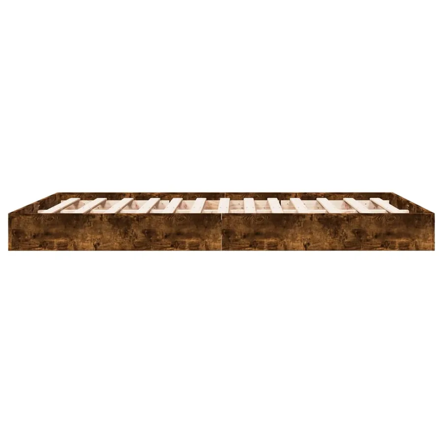 Cadre de lit sans matelas chêne fumé 140x200 cm bois ingénierie - 5