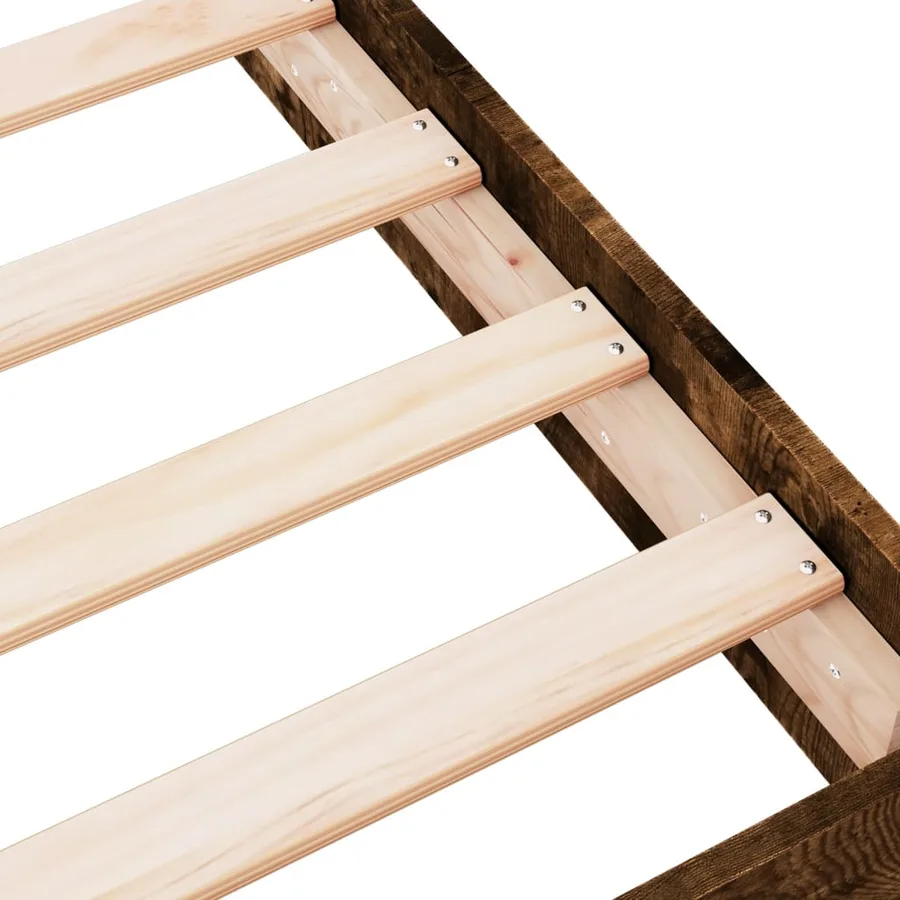 Cadre de lit sans matelas chêne fumé 140x200 cm bois ingénierie - 7