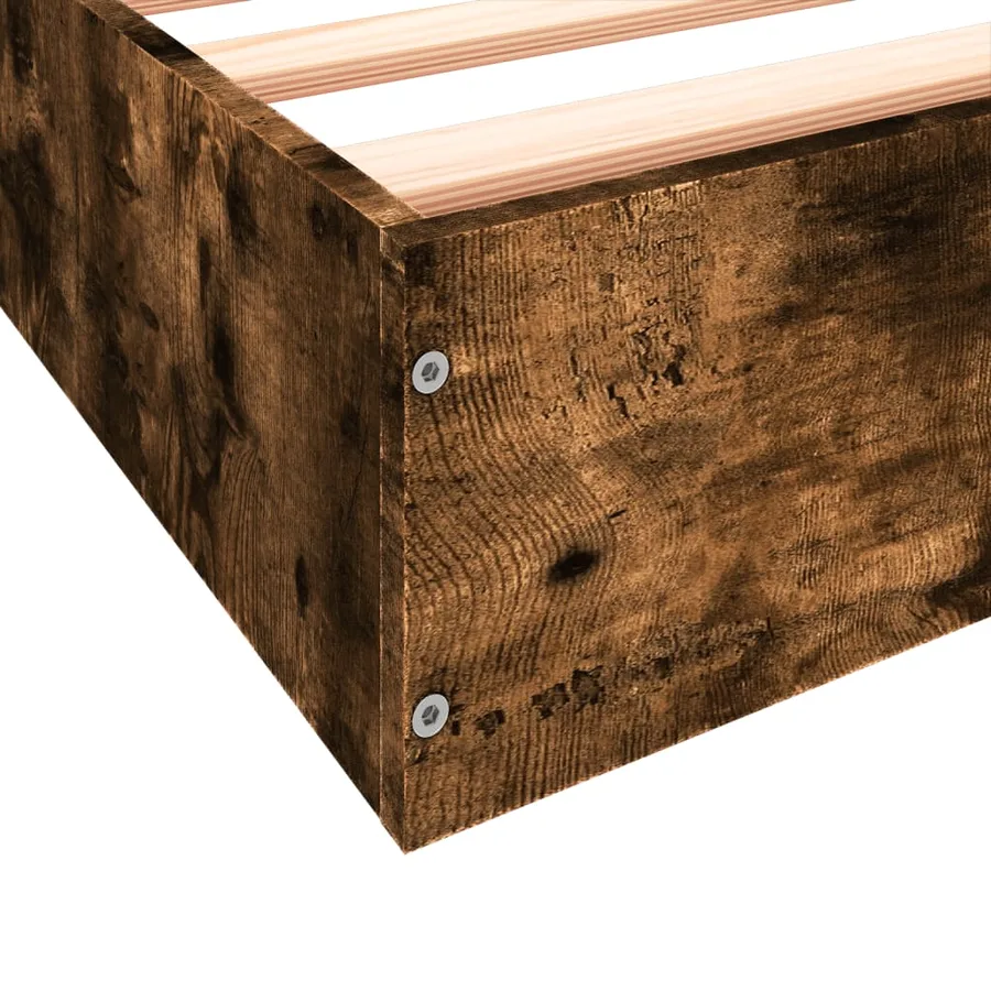 Cadre de lit sans matelas chêne fumé 140x200 cm bois ingénierie - 8