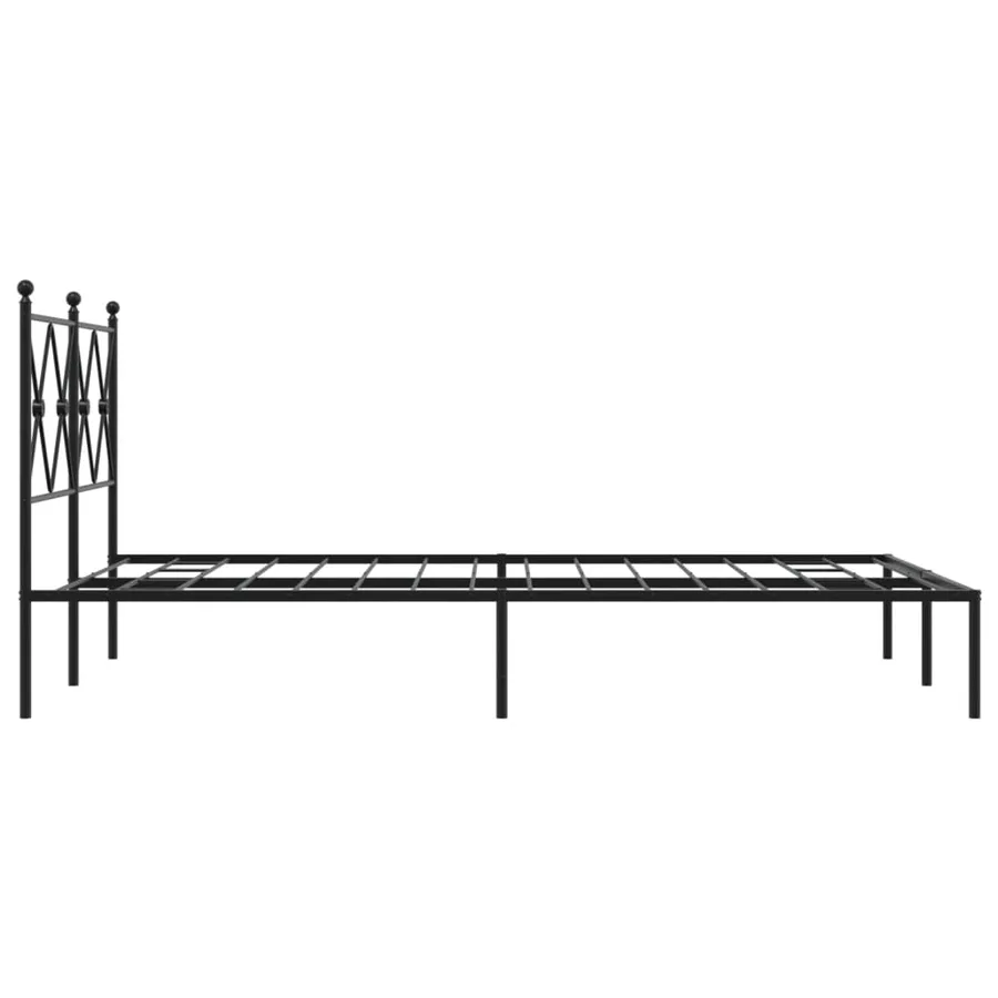 Cadre de lit métal sans matelas avec tête de lit noir 120x190cm - 5
