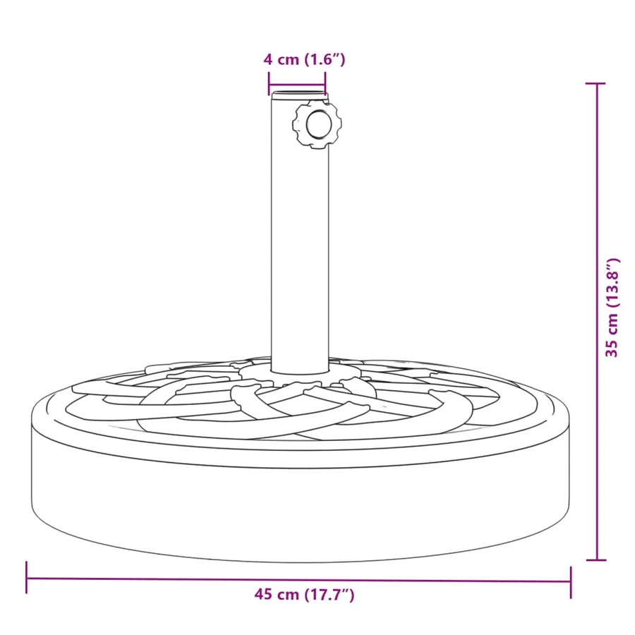 Base de parasol pour mâts Ø38 / 48 mm 25 kg rond - 8
