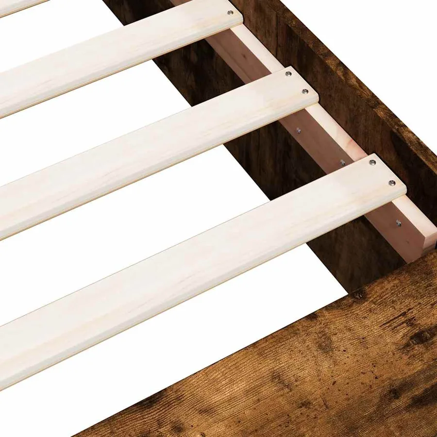 Cadre de lit sans matelas chêne fumé 90x190 cm - 8