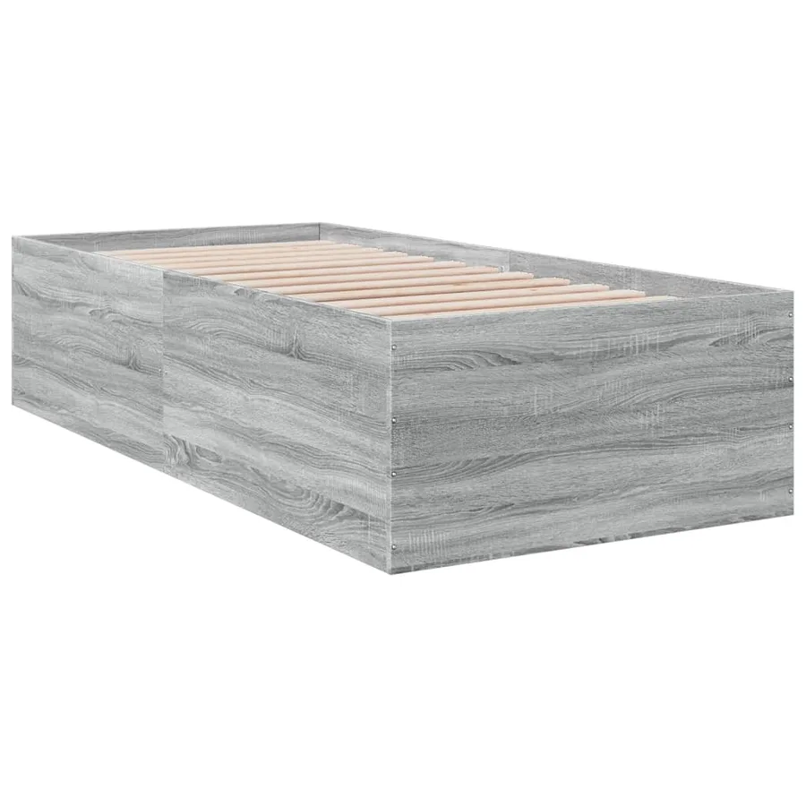 Cadre de lit sans matelas sonoma gris 90x190 cm - 3