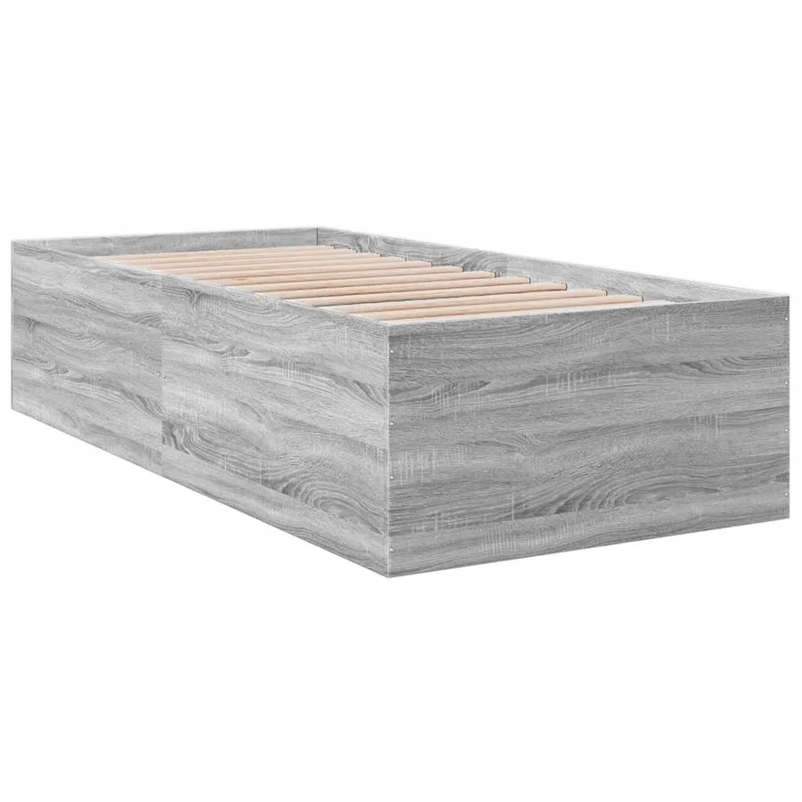 Cadre de lit sans matelas sonoma gris 90x190 cm - 6