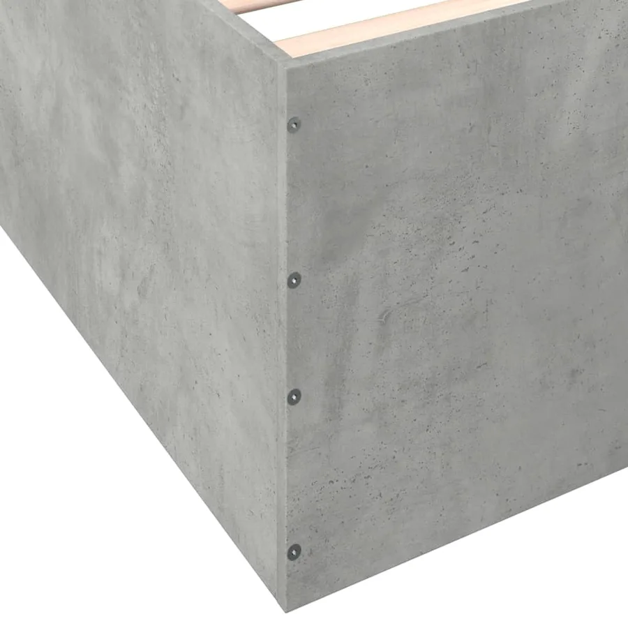 Cadre de lit sans matelas gris béton 75x190 cm - 8