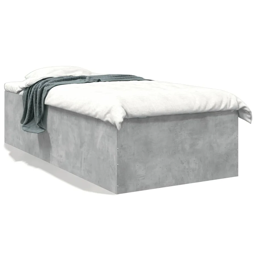 Cadre de lit sans matelas gris béton 90x190 cm - 2