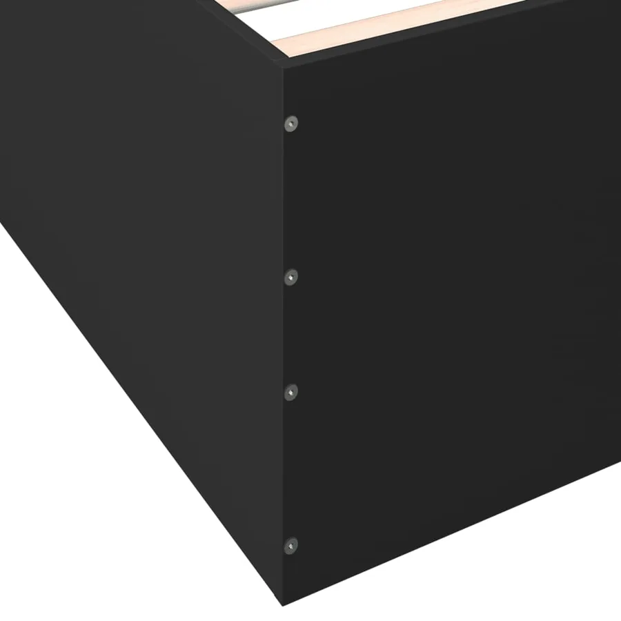 Cadre de lit sans matelas noir 75x190 cm - 8