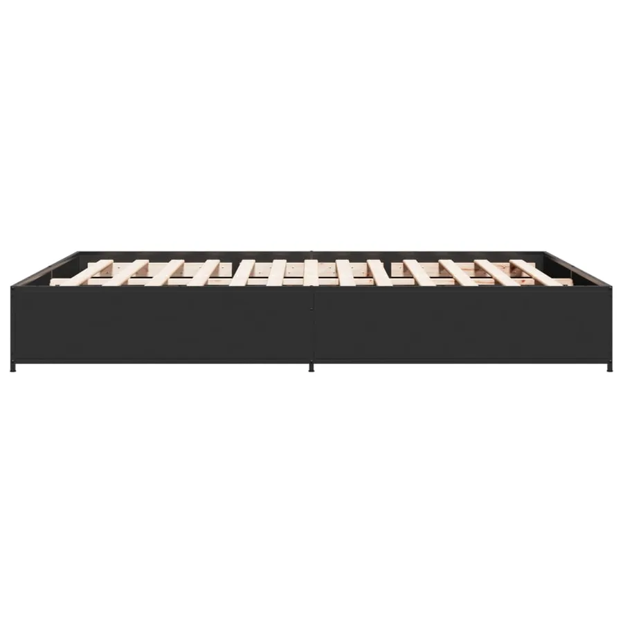 Cadre de lit sans matelas noir 140x200 cm - 5