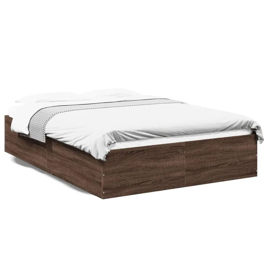 Cadre de lit sans matelas chêne marron 140x200 cm - 2
