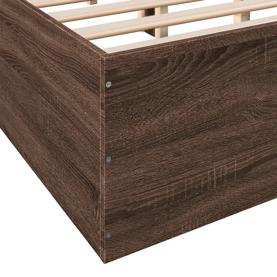 Cadre de lit sans matelas chêne marron 140x200 cm - 7
