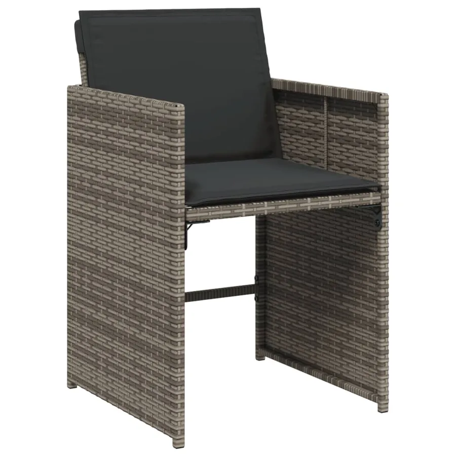 Ensemble à manger de jardin coussins 13 pcs gris résine tressée - 5