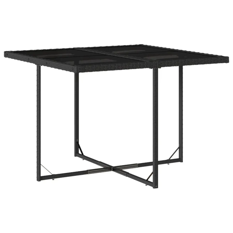 Ensemble à manger de jardin 9pcs coussins noir résine tressée - 3