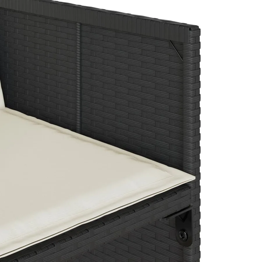 Ensemble à manger de jardin 15 pcs coussins noir résine tressée - 7