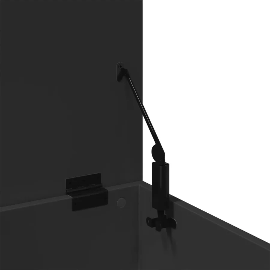 Boîte de rangement noir 60x42x46 cm bois d'ingénierie - 9