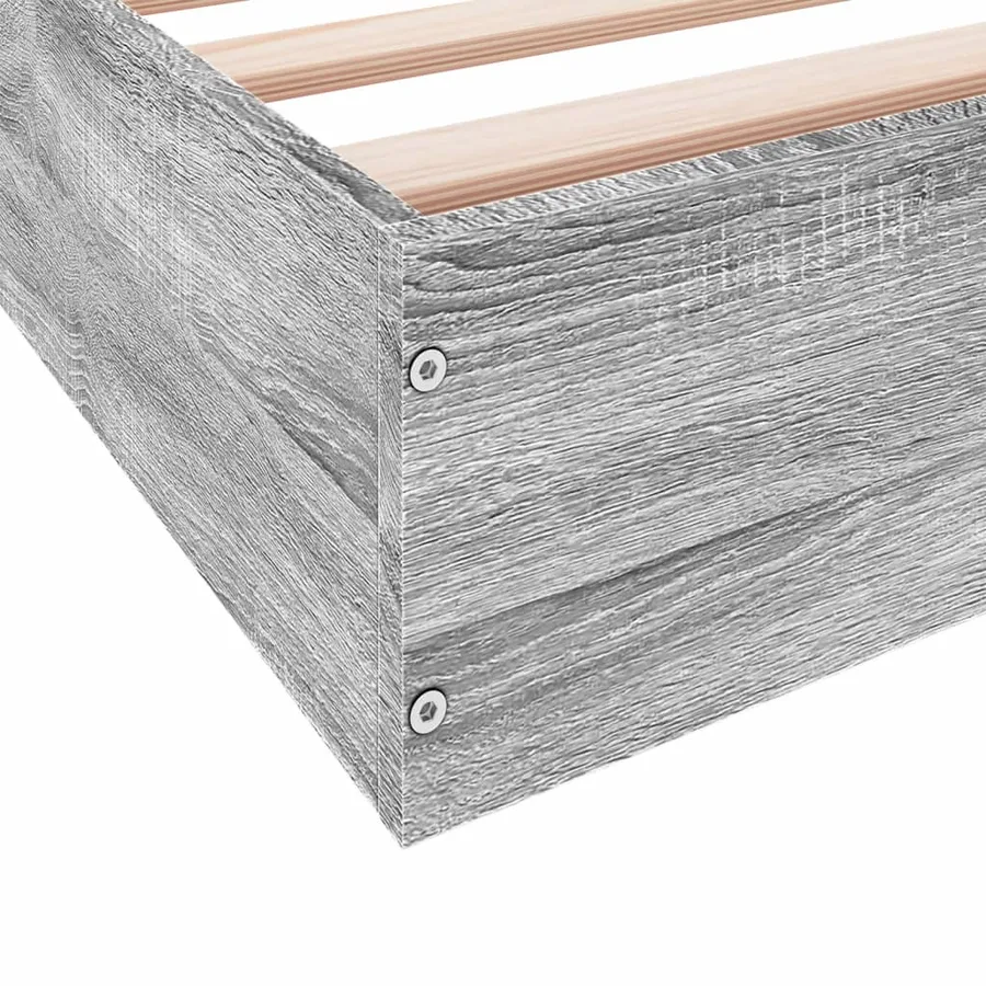 Cadre de lit sans matelas sonoma gris 160x200cm bois ingénierie - 8