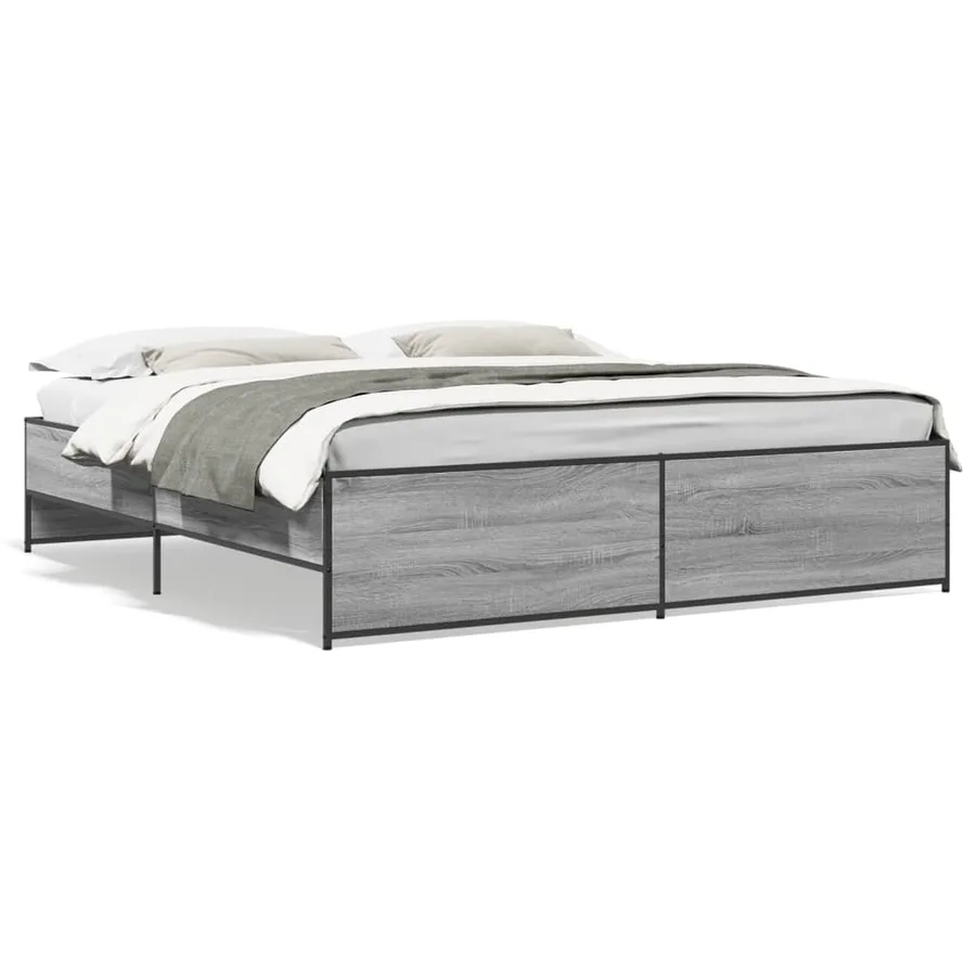 Cadre de lit sans matelas sonoma gris 180x200 cm - 2