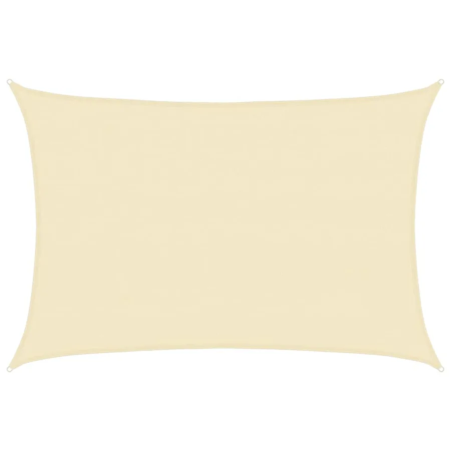 Parasol en PEHD rectangulaire 4 x 6 m Crème - 2