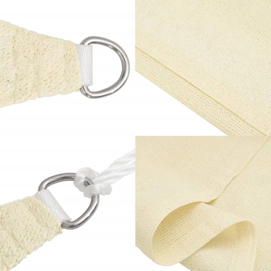 Parasol en PEHD rectangulaire 4 x 6 m Crème - 6