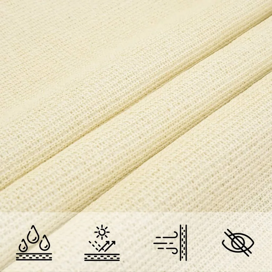 Parasol en PEHD rectangulaire 4 x 6 m Crème - 7