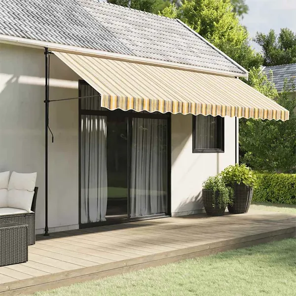 Tissu de remplacement pour auvent orange et noir 4,5x3 m polyester