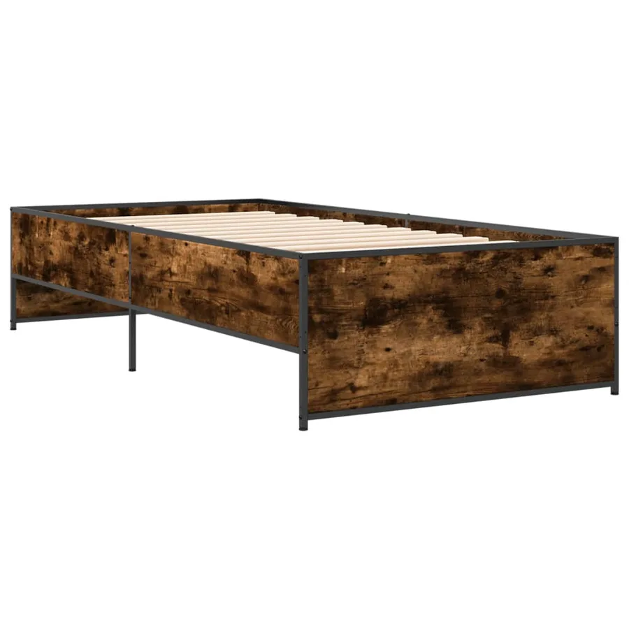 Cadre de lit sans matelas chêne fumé 90x190 cm - 3