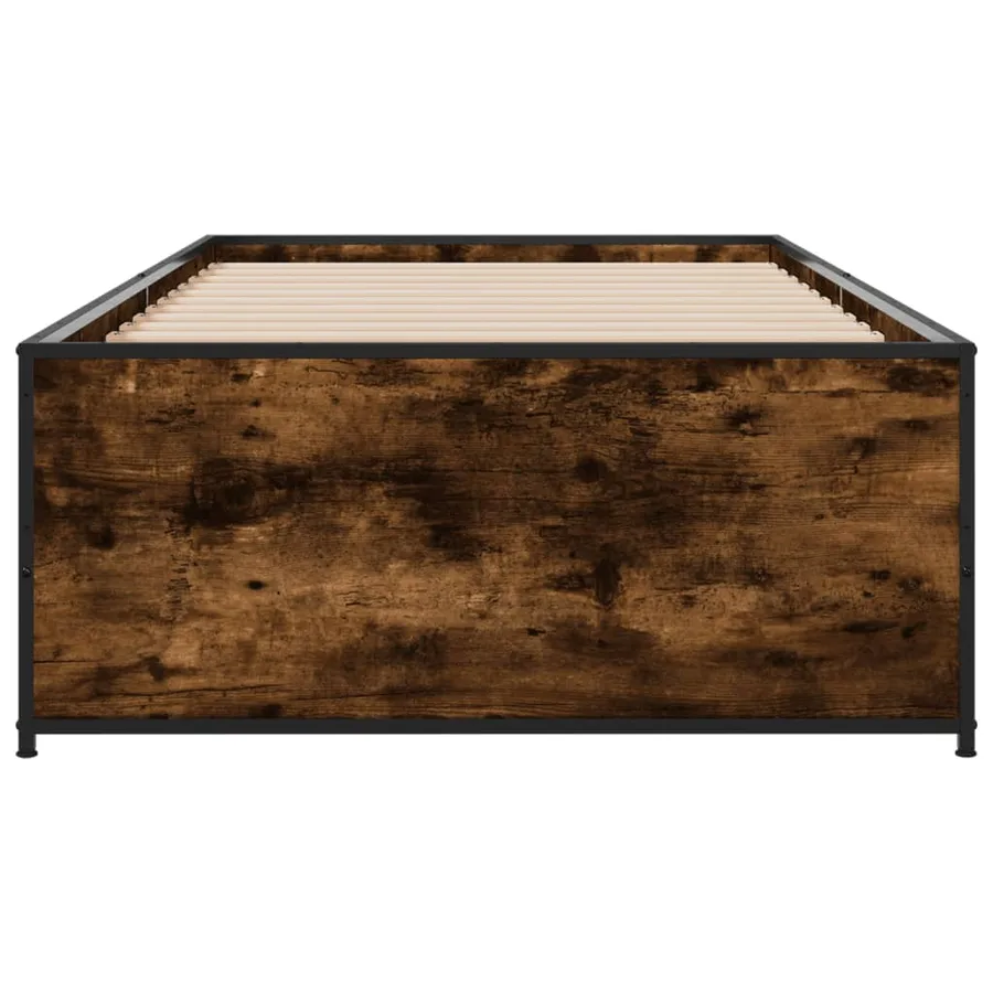 Cadre de lit sans matelas chêne fumé 90x190 cm - 4