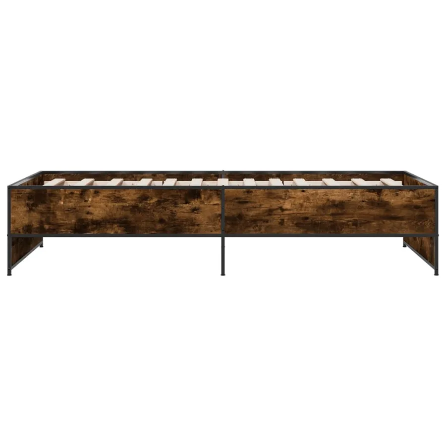 Cadre de lit sans matelas chêne fumé 90x190 cm - 5