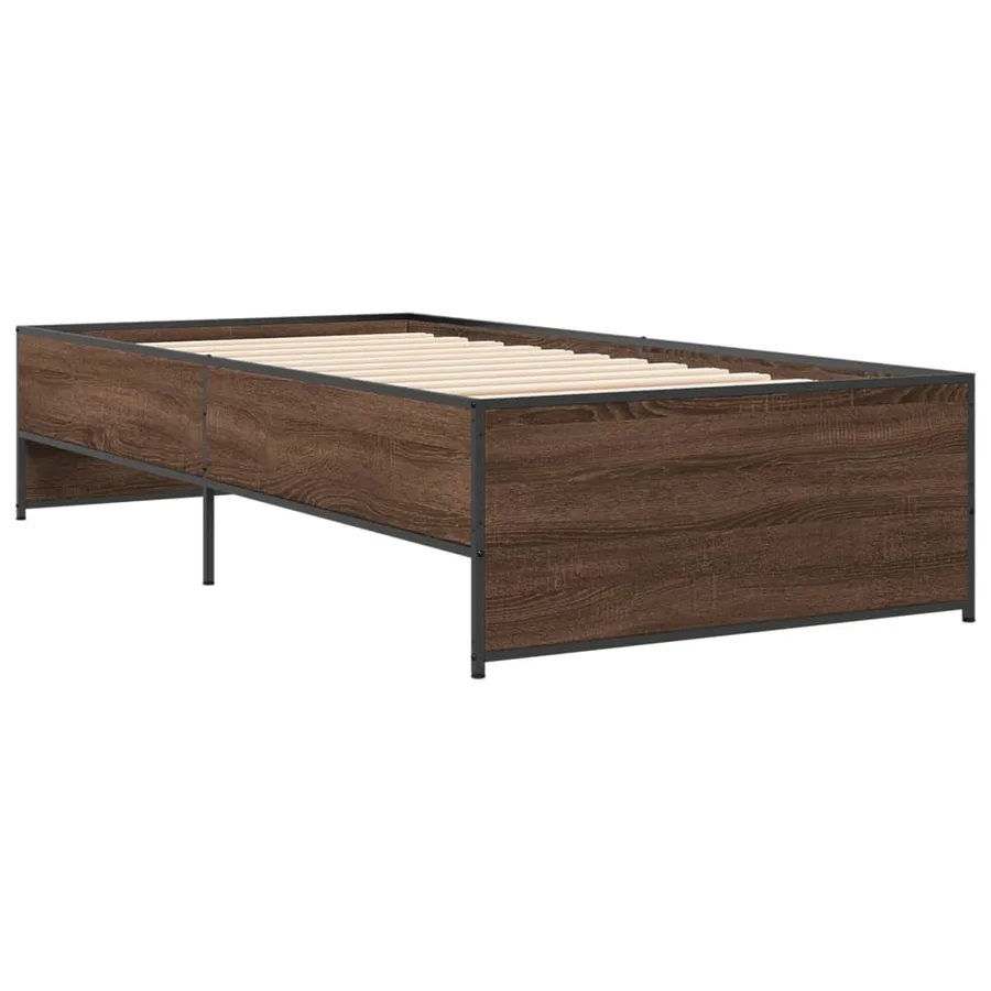 Cadre de lit sans matelas chêne marron 75x190 cm - 6