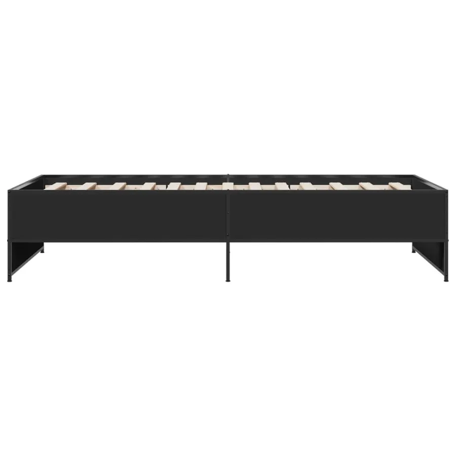Cadre de lit sans matelas noir 100x200 cm - 5